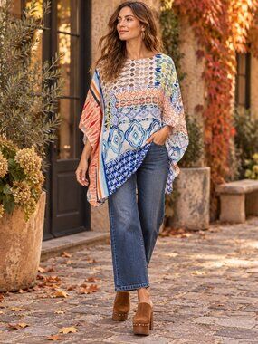 Chico’s Multicolor Abstract Print Tunic Top S/M
